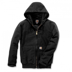 Carhartt Active Jacke schwarz mit Trikotfutter, Kapuze, 2 Innen -  Auentaschen