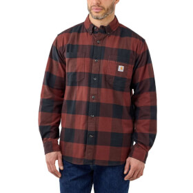Carhartt Midweight Flannel L / S Plaid mineral rot langärmliges Baumwollhemd