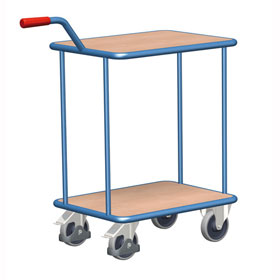 Griffroller Magazinwagen Transportwagen VARIOFIT Griffrollern mit 2 Holzladeflächen