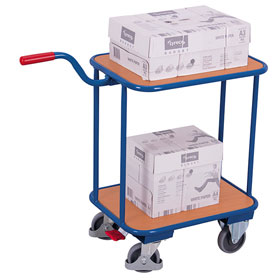 Griffroller Magazinwagen Transportwagen VARIOFIT Griffrollern mit 2 Holzladeflächen