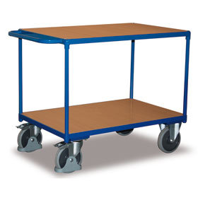 VARIOfit® Tischwagen Transportwagen schwerer Tischwagen mit 2 Ladeflächen für hohe Traglasten, 