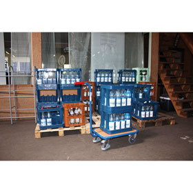 Griffroller Magazinwagen Transportwagen VARIOFIT Griffroller mit Holzladefläche
