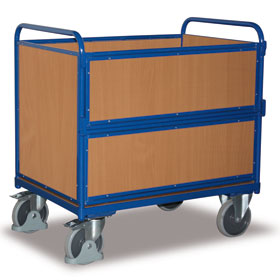 VARIOfit® Holzkastenwagen Transportwagen mit Holzwerkstoffplatten, 