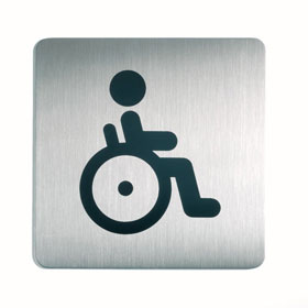 Piktogramme eckig Symbol: WC Rollstuhlfahrer