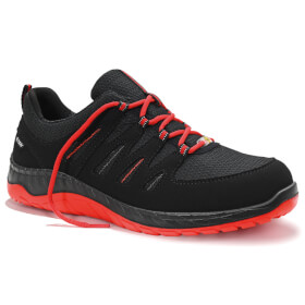 Elten Berufshalbschuh Maddox schwarz rot low EDS O2 Atmungsaktiver Schuh mit Fersendmpfung im sportlichem Look