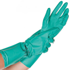 Nitrilhanschuh Chemikalienschutz Professional grün, 34 cm Länge