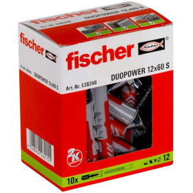 fischer DuoPower 12 x 60 S zwei Komponenten Klapp - , Spreiz - und Knotdbel mit Schrauben