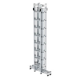 Munk Sprossen-Stehleiter aus Aluminium, vierteilig Sprossenanzahl 4 x 8, Arbeitshhe 5,1 m