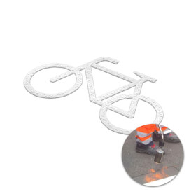 PREMARK thermoplastische Bodenmarkierung Fahrrad links, zur Kennzeichnung von Fahrradwegen und Abstellflchen