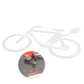 Premark thermoplastische Bodenmarkierung E - Bike links, zur Kennzeichnung von Verkehrswegen