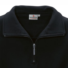 Berufsbekleidung Sweatshirt HAKRO Zip-Sweatshirt, schwarz,