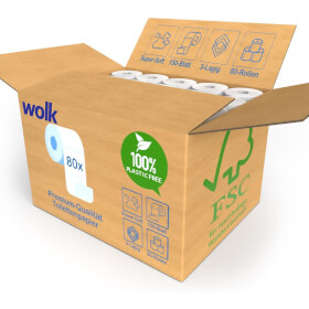 Betriebsausstattung24 Toilettenpapier BULK - Verpackung 3 - lagig, 80 Rollen  150 Blatt