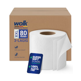 wolk Toilettenpapier BULK - Verpackung 3 - lagig, 80 Rollen à 150 Blatt
