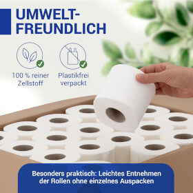 wolk Toilettenpapier BULK-Verpackung 3-lagig, 80 Rollen à 150 Blatt