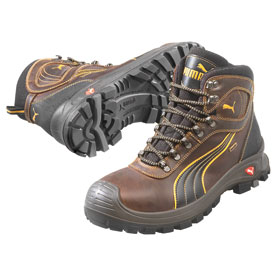 Sicherheitsschuhe Fußschutz S3 HRO PUMA Stiefel, Farbe: braun-schwarz, m. Kunststoffkappe,