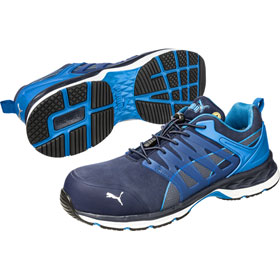 Puma Sicherheitsschuhe Velocity 2.0 Blue Low S1P ESD HRO SRC mit Fiberglaskappe und Schnellverschluss