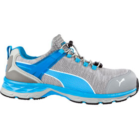 Puma Sicherheitsschuhe Xcite Grey Low S1P ESD HRO SRC mit Fiberglaskappe, Schnellverschluss und sockenähnlicher Passform