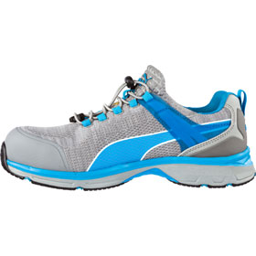 Puma Sicherheitsschuhe Xcite Grey Low S1P ESD HRO SRC mit Fiberglaskappe, Schnellverschluss und sockenähnlicher Passform