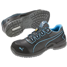 Sicherheitsschuhe Fußschutz S3 ESD SRC Puma Niobe Blue Wns Low, Farbe: schwarz-blau,