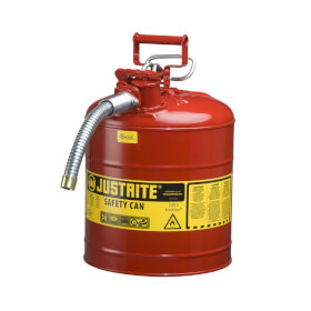 Justrite Stahl Sicherheitsbehälter Typ 2 AccuFlow mit flexiblem Metallschlauch und Dosierhebel