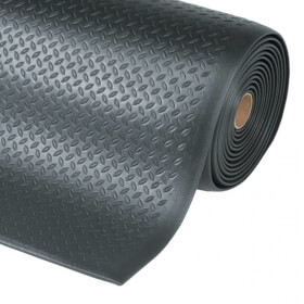 Notrax Diamond Sof - Tred Arbeitsmatte schwarz rutschhemmende Anti - Ermdungsmatte mit Riffelblechdesign