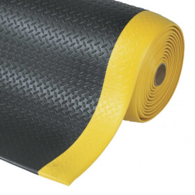 Notrax Diamond Sof - Tred Arbeitsmatte schwarz / gelb rutschhemmende Anti - Ermüdungsmatte mit Riffelblechdesign