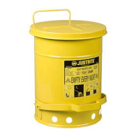 Justrite Gefahrstoff - Entsorgungsbehälter Stahlblech für lösemittelhaltige Putzlappen und Abfälle