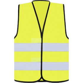 Korntex Hochwertige Warnweste gelb Wolfsburg fluoreszierend mit zwei Reflexstreifen und zwei Klettverschlüssen