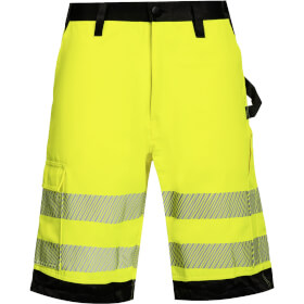 Korntex EOS HiVis Shorts Signalgelb mit zwei Reflexstreifen und seitlicher Cargotasche