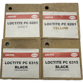 Loctite Muster zu Anti-Rutsch Beschichtungen Musterplatten von LH1367, LH1368, LH1369