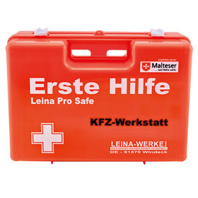 Erste Hilfe - Koffer SAN Pro Safe KFZ - Werkstatt orange mit Fllung nach DIN 13157 plus branchenspezifischer Zusatzausstattung
