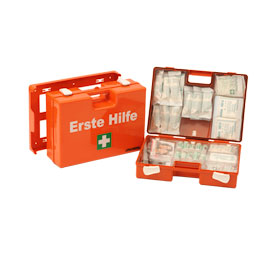 Erste-Hilfe-Koffer SAN orange Inhalt nach NORM Z 1020 Typ I
