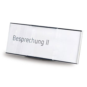 MessengerX Tischaufsteller, flach -  für Papiereinlage (15, 7 x 6, 1 cm)