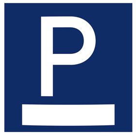 Parkplatzschild Messenger plan, blau (ähnlich RAL 5005) / weiß