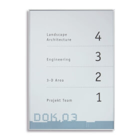 NEW AGE Türschild A5 Hochformat, hochfeste, silber matte Aluminiumprofile, 