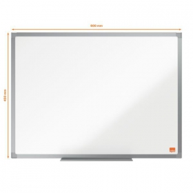 Nobo Essence Whiteboard Stahl 60 x 45 cm magnetisch mit Alurahmen, Montageset und Stiftablage