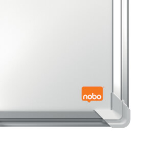 Nobo Whiteboard Emaille Premium Plus 180 x 120 cm magnetisch mit Alurahmen, inkl. Montagematerial und Stiftablage