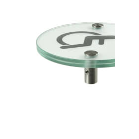 Orbis Türschilder mit verschiedenen Symbolen aus Einscheiben-Sicherheitsglas, hochwertige Edelstahlhalter,