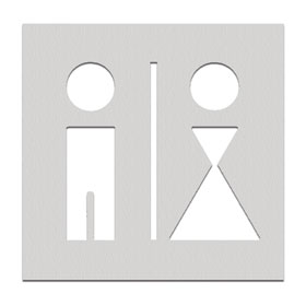 Phos Türschilder aus Edelstahl Symbol Dame und Herr (getrennt), selbstklebend, 