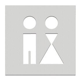 Phos Türschilder aus Edelstahl Symbol Dame und Herr, selbstklebend, 