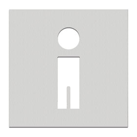 Phos Türschild aus Edelstahl Toilettenschild mit Symbol WC Herren