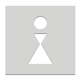 Phos Türschilder aus Edelstahl Symbol Dame, selbstklebend, 