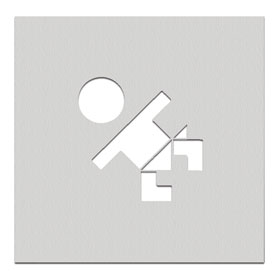 Phos Türschilder aus Edelstahl Symbol Wickelraum, selbstklebend, 