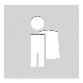Phos Türschilder aus Edelstahl Symbol Garderobe, selbstklebend, 