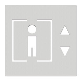 Phos Trschilder aus Edelstahl Symbol Aufzug, selbstklebend, 