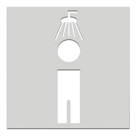 Phos Türschilder aus Edelstahl Symbol Herrendusche, selbstklebend, 