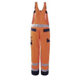 Warnschutzkleidung Warnschutzhosen PLANAM Warnschutz-Latzhose, orange-marine