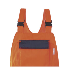 Warnschutzkleidung Warnschutzhosen PLANAM Warnschutz-Latzhose, orange-marine