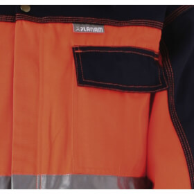 Warnschutzkleidung Warnschutzoveralls PLANAM Warnschutz-Overall Ralleykombi, orange-marine