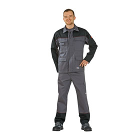 Planam Weld Shield Arbeitsjacke 5510 grau schwarz antistatische Kleidung mit Schweißerschutz